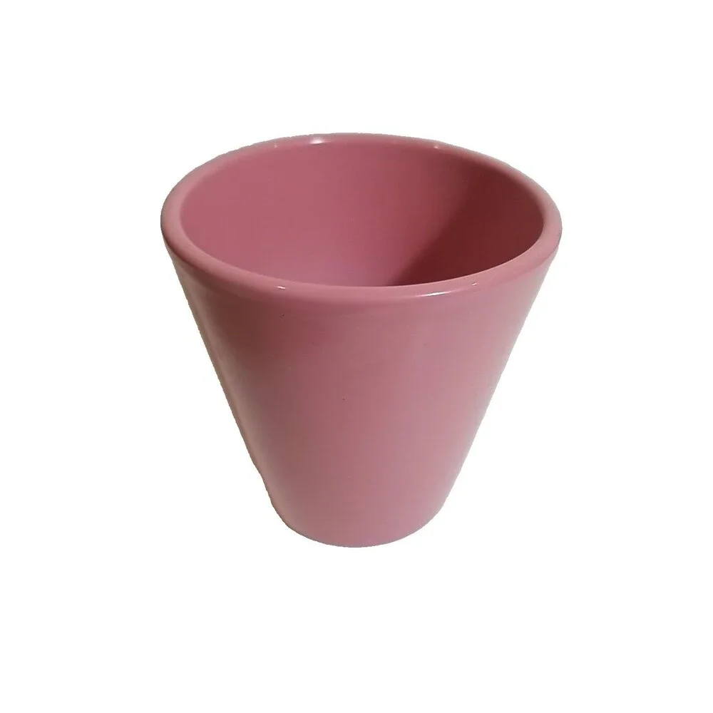 Vintage Pink Ceramic Planter Pot Mid Century Round Glazed 4.5x4 Made in Germany